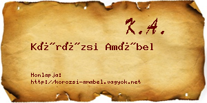 Körözsi Amábel névjegykártya